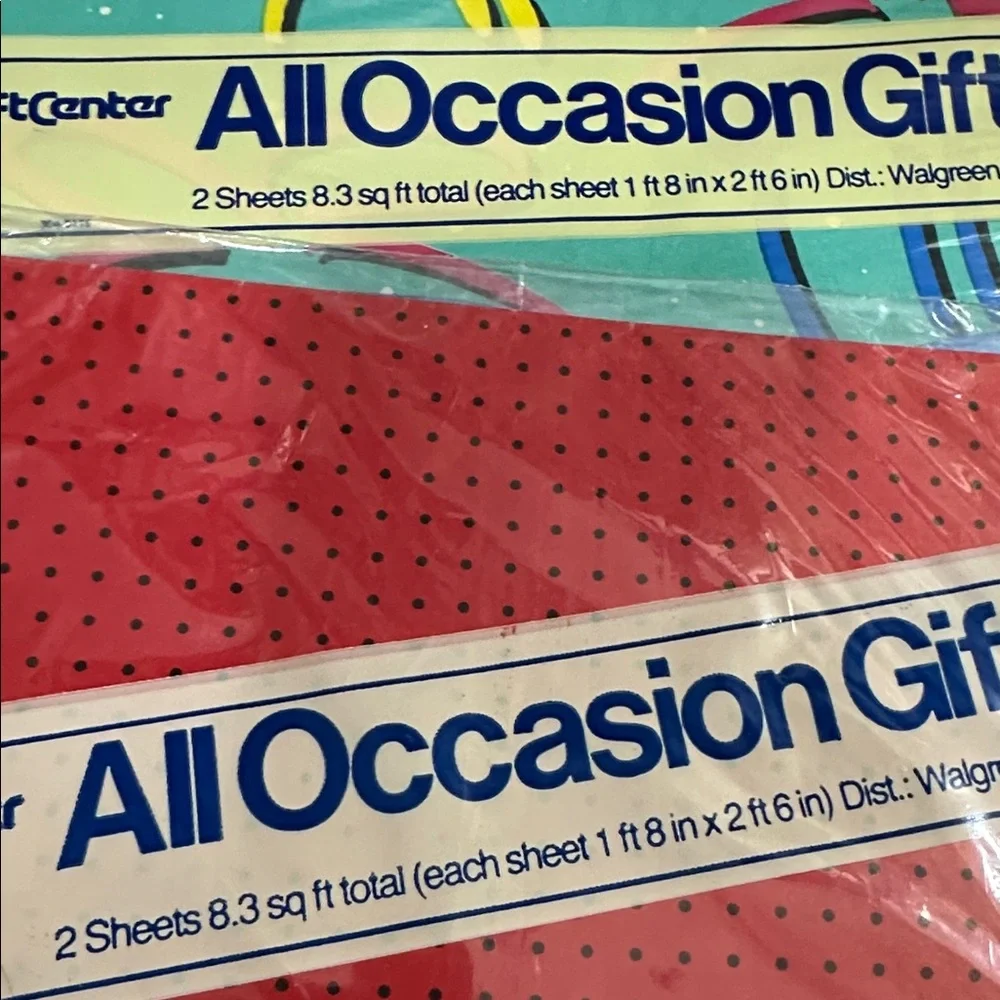 Lot Of 11 Packages Of Various Gift Wrap Wrapping Paper Sheets Vtg Retro 80’s 90s